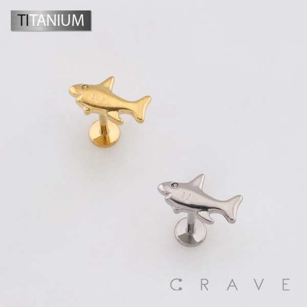 3D SHARK JAWS TOP THREADLESS PUSH IN ASTM F136 IMPLANT GRADE TITANIUM LABRET SET